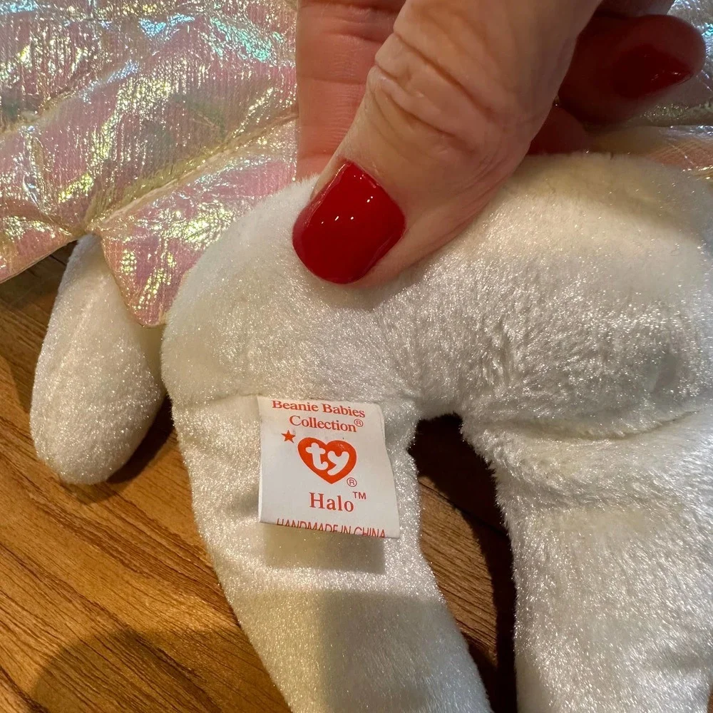 Ty Beanie Babies Halo Angel Bear Stuffed Animal Metallic Wings Collectible 1998